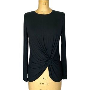 Babaton (Aritzia) Black Twist Detail Long Sleeve Top Size S